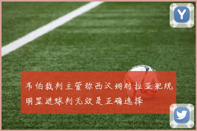 韦伯裁判主管称西汉姆对拉亚犯规明显进球判无效是正确选择